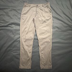 Birddogs Khaki Pants Mens 34x32 Beige Stretch Chino Built-In Liner Casual Golf